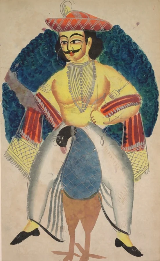 Kartikeya, from a Kalighat album, by Unknown, unspecified, 1890