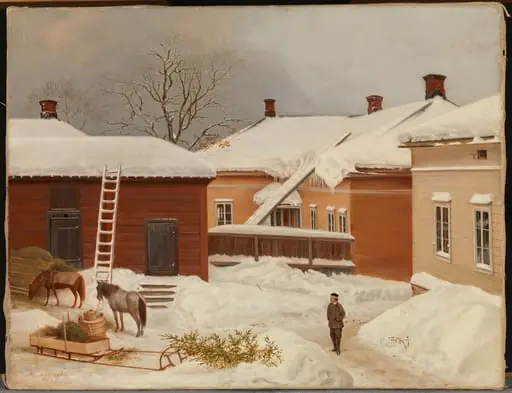 Liljenstrandin talo talvella