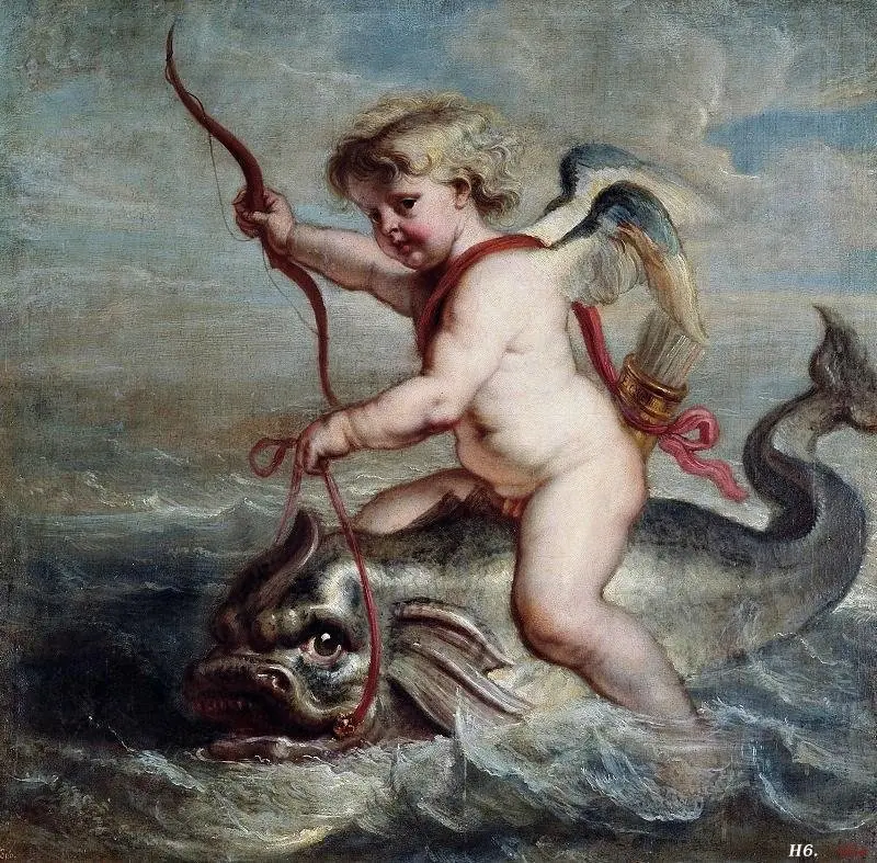 Cupid on a dolphin