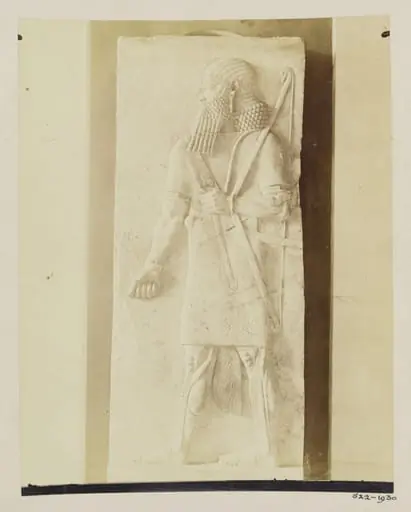 Sculpture of Assyrian archer, 9th century B.C., Louvre, Paris