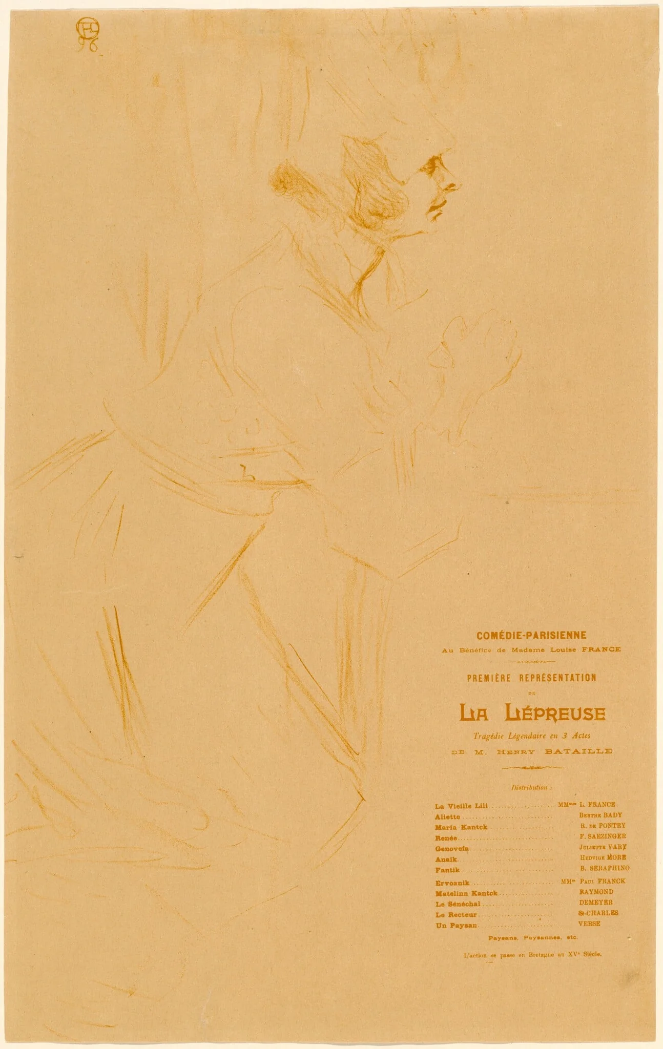 La Lépreuse, by Henri de Toulouse-Lautrec, ink, 1896