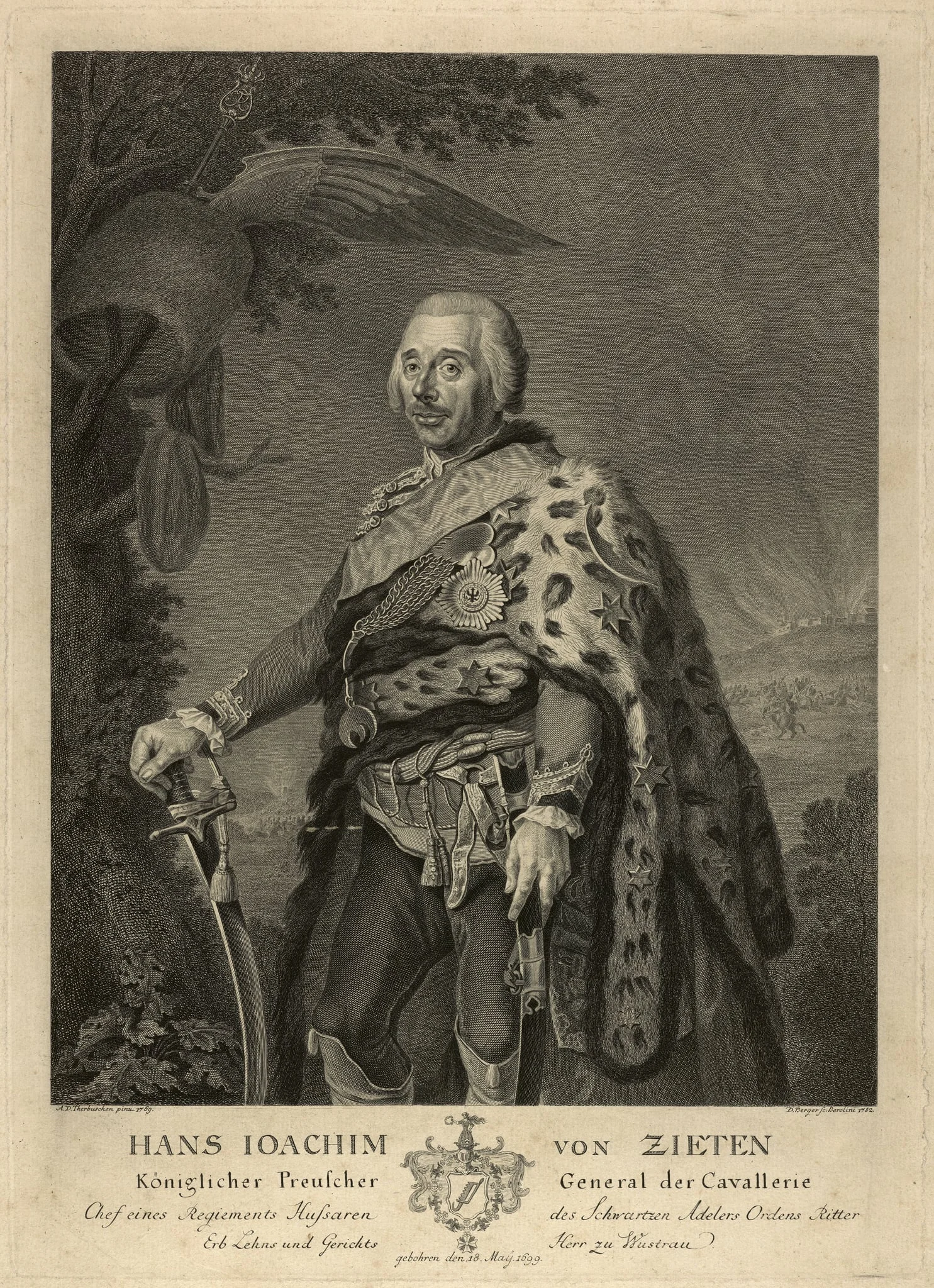 Therbusch, Anna Dorothea (Vorlage): Porträt Hans Joachim von Zieten