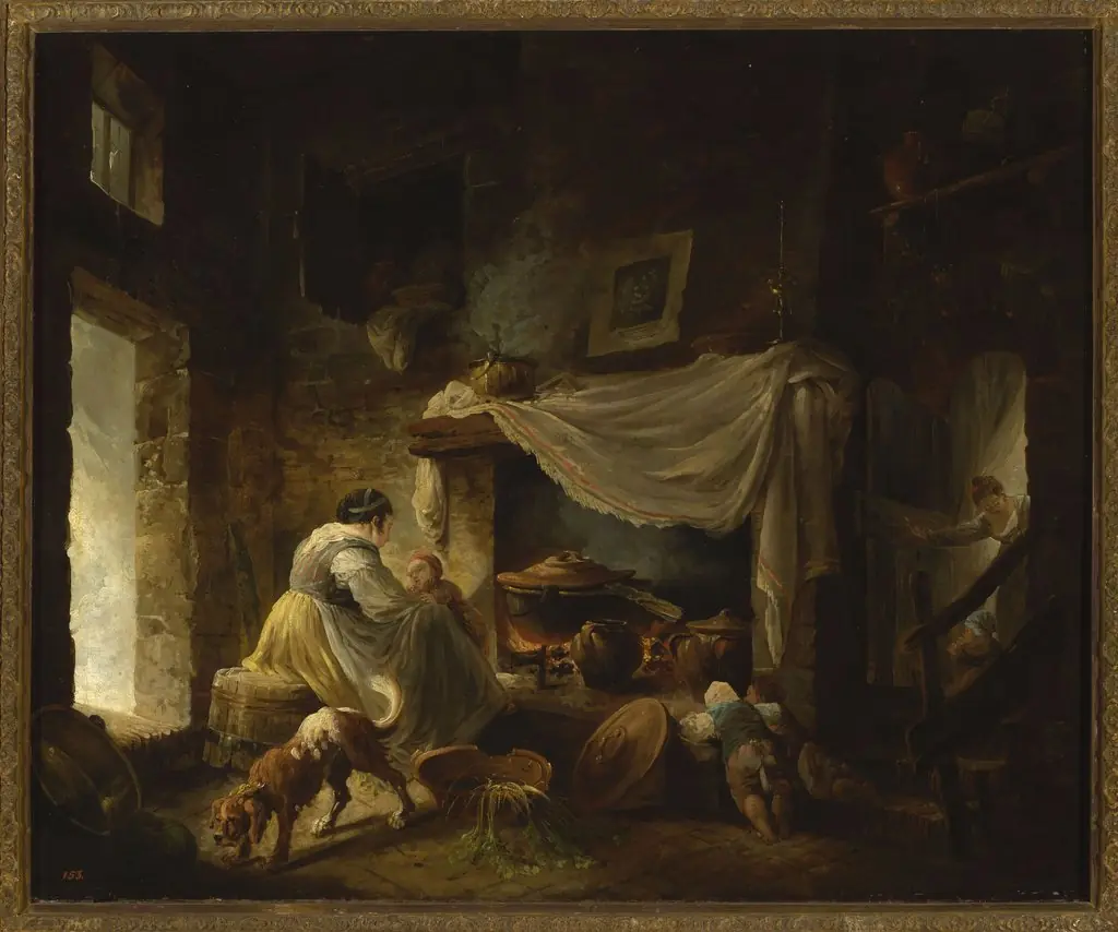 Peasant kitchen in ruins (Italian kitchen)