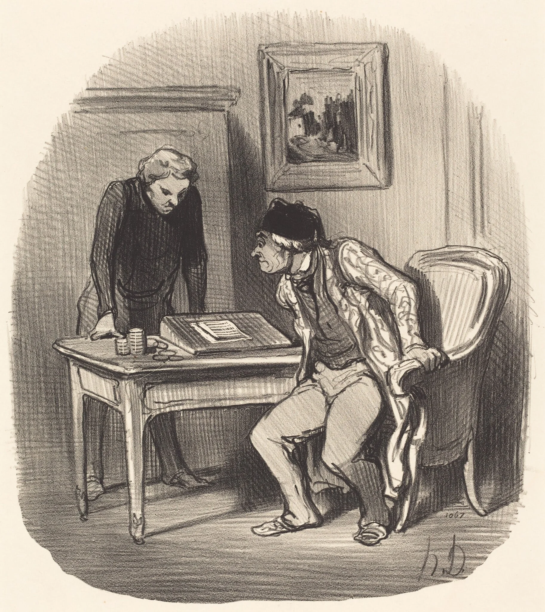 Le Compte est-il bien exact?..., by Honoré Daumier, ink, 1847