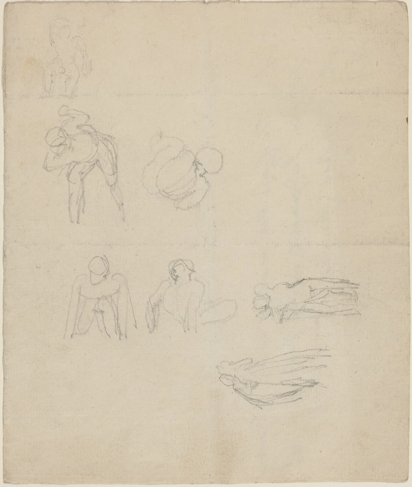 Sheet of Figures Studies, by John Flaxman, graphite, 1790
