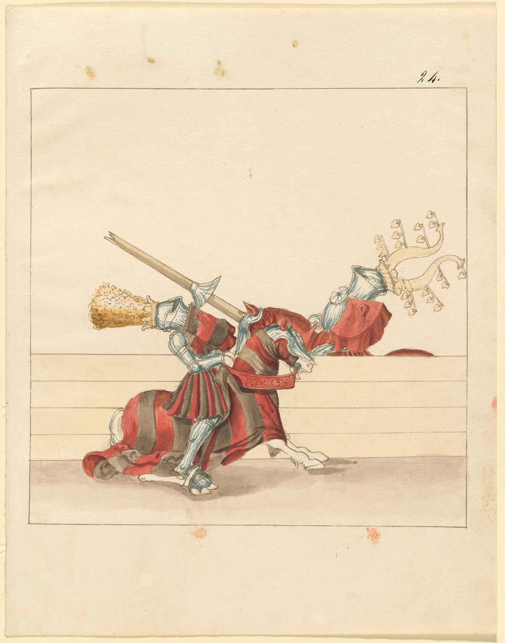 Italian Joust of Peace, by German 16th Century, ink, 1514