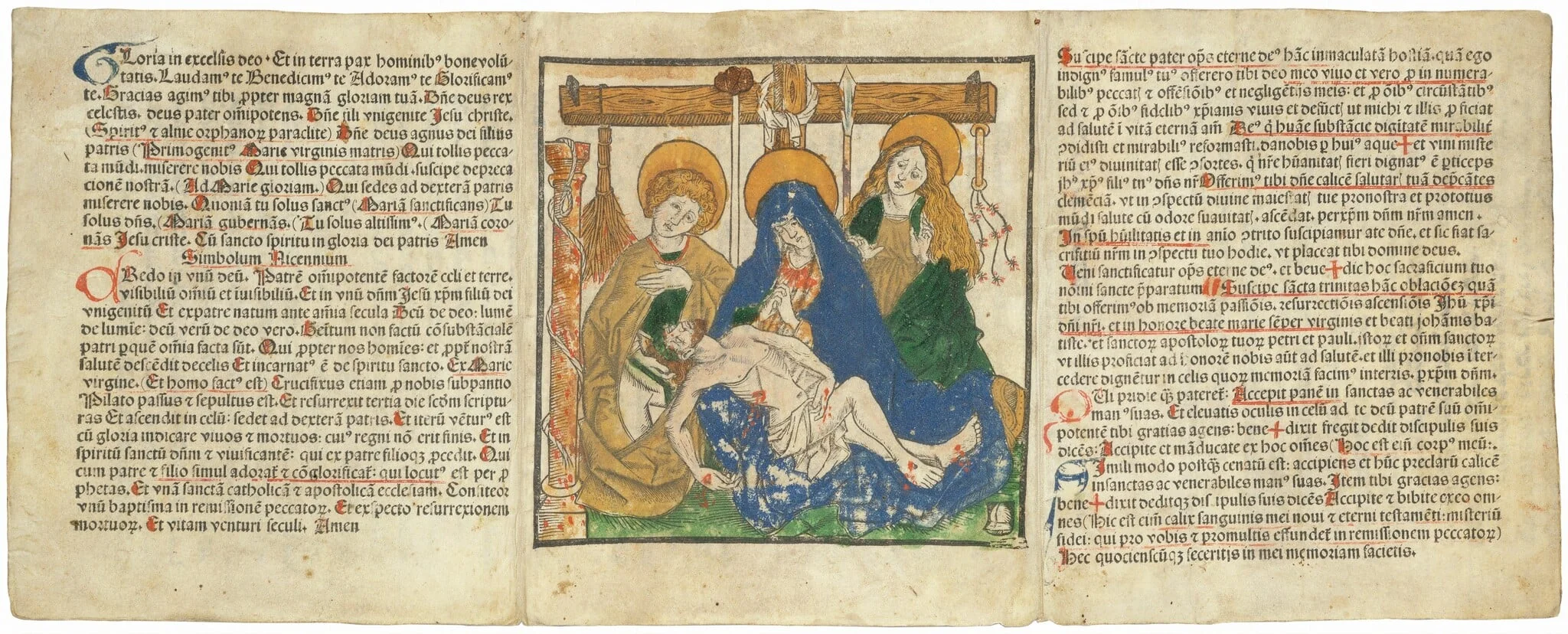 A Canon Table with a Lamentation (formerly known as the "Traveling Altar"), by Lienhart Ysenhut, ink, 1490