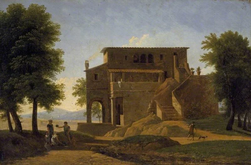 An Italian Villa, by Jean-Victor Bertin, oil, 1818