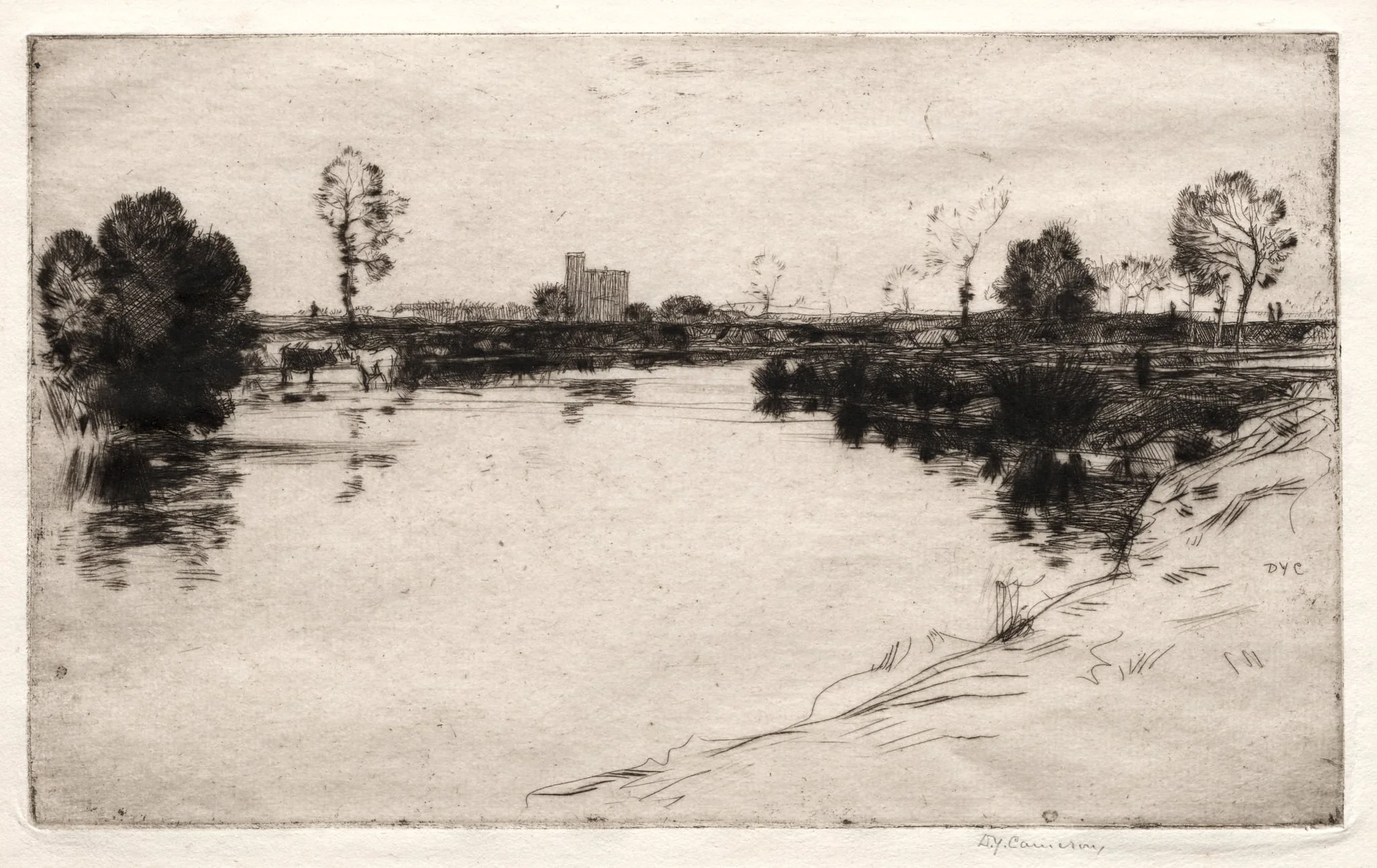 Cambuskenneth, Stirlingshire, Scotland, by David Young Cameron, 1904