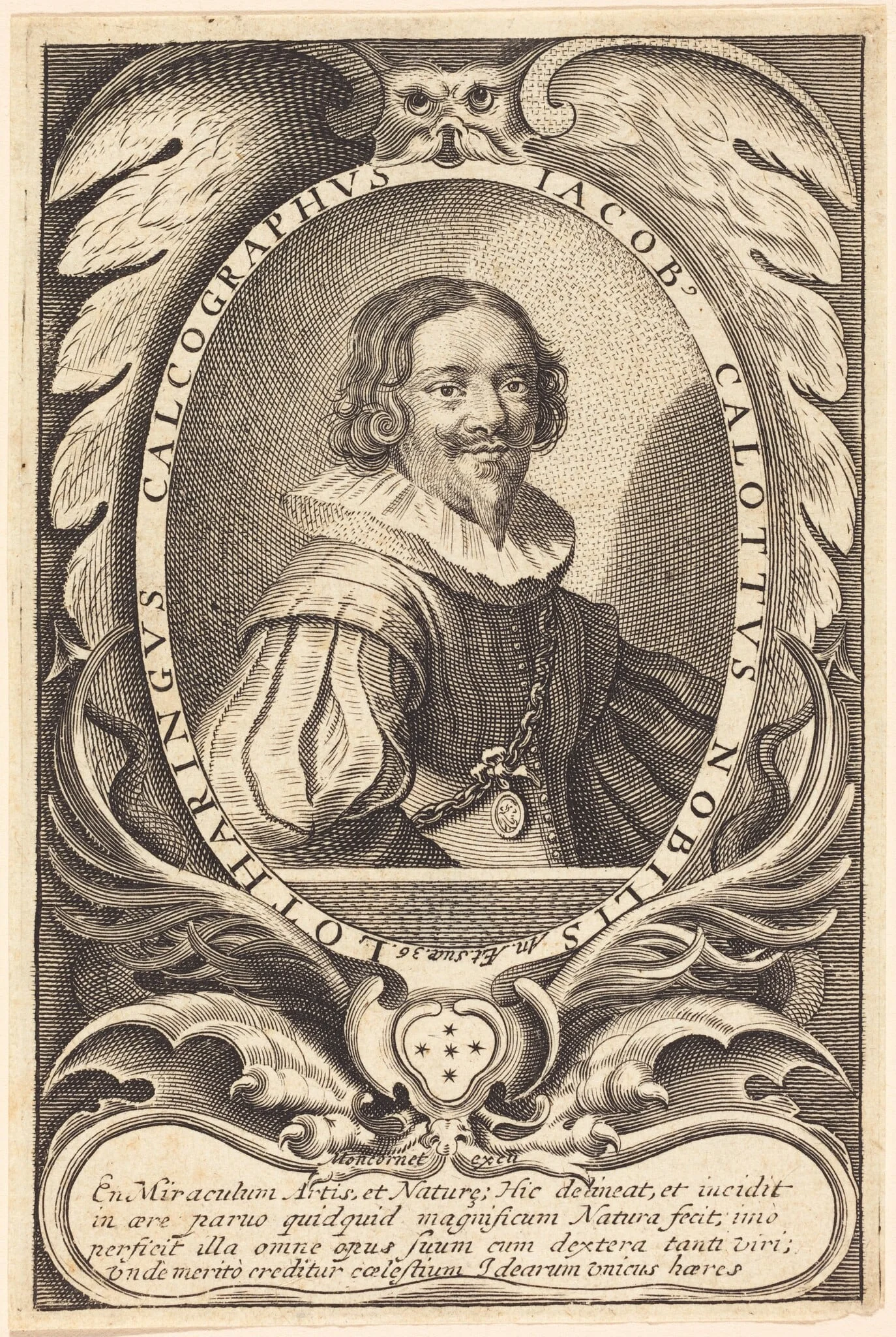 Jacques Callot, by Balthasar Moncornet, ink, 1634