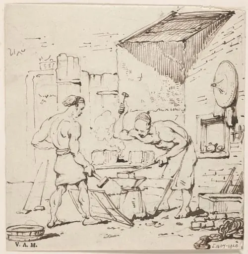 Two blacksmiths at work