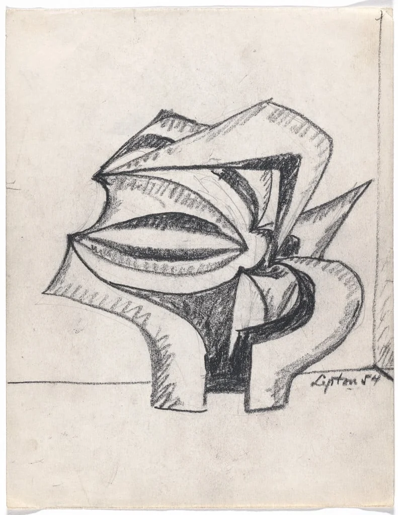 Untitled, by Seymour Lipton, crayon, 1954