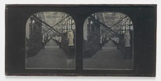 View of Hallway lined with Sculpture at Crystal Palace
