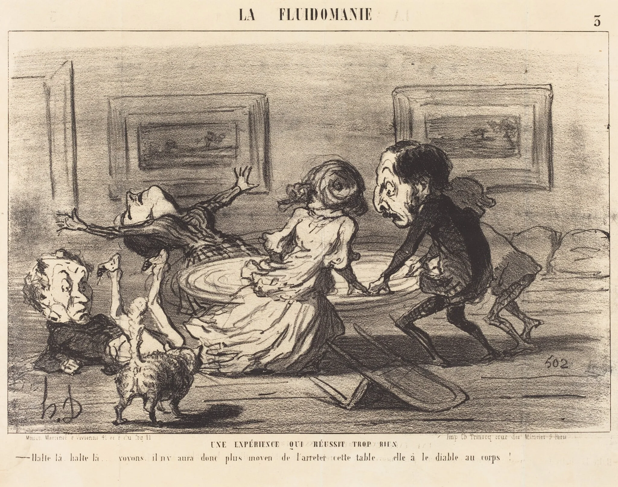 Expérience qui réussit trop bien, by Honoré Daumier, ink, 1853