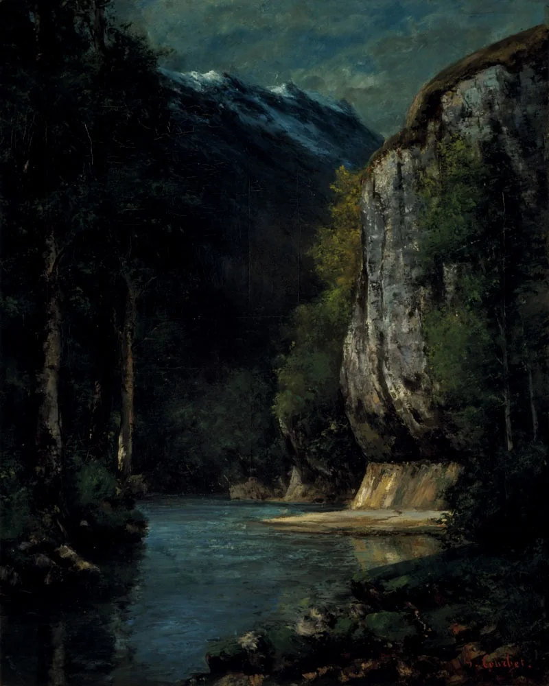 A River in a Mountain Gorge, by Gustave Courbet, oil, 1864