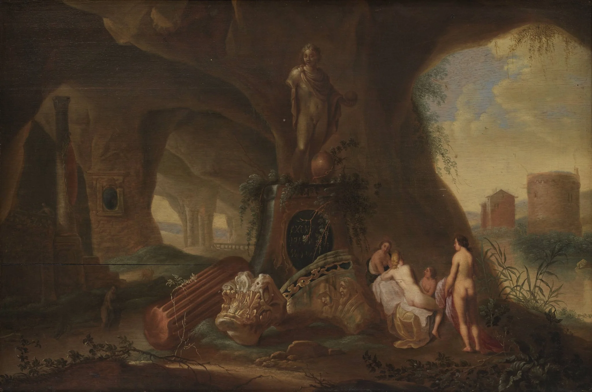 Nymphs in a Grotto, by Unknown, 1650