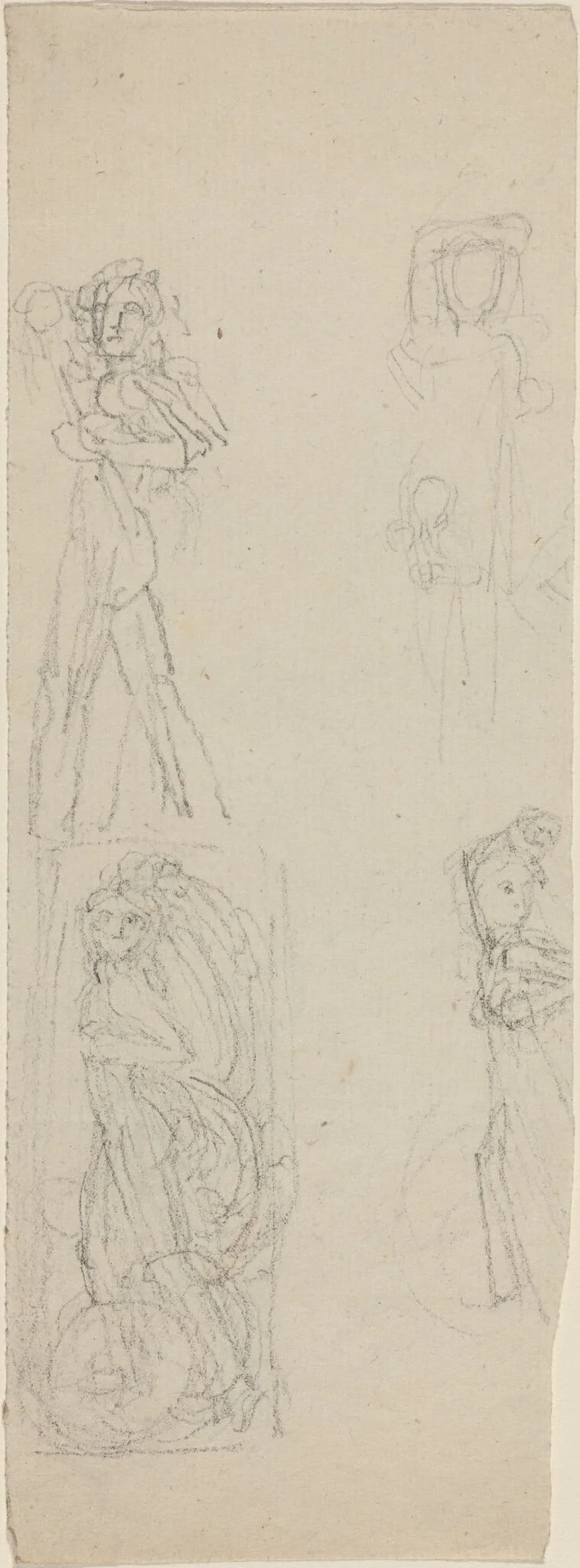 Sheet of Studies [recto and verso], by John Flaxman, graphite, 1790