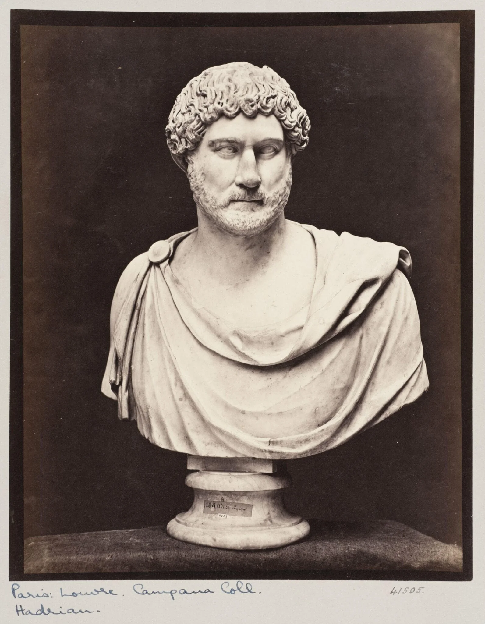 Marble Bust of the Emperor Adrian, by Louise Laffon, photographic, 1864