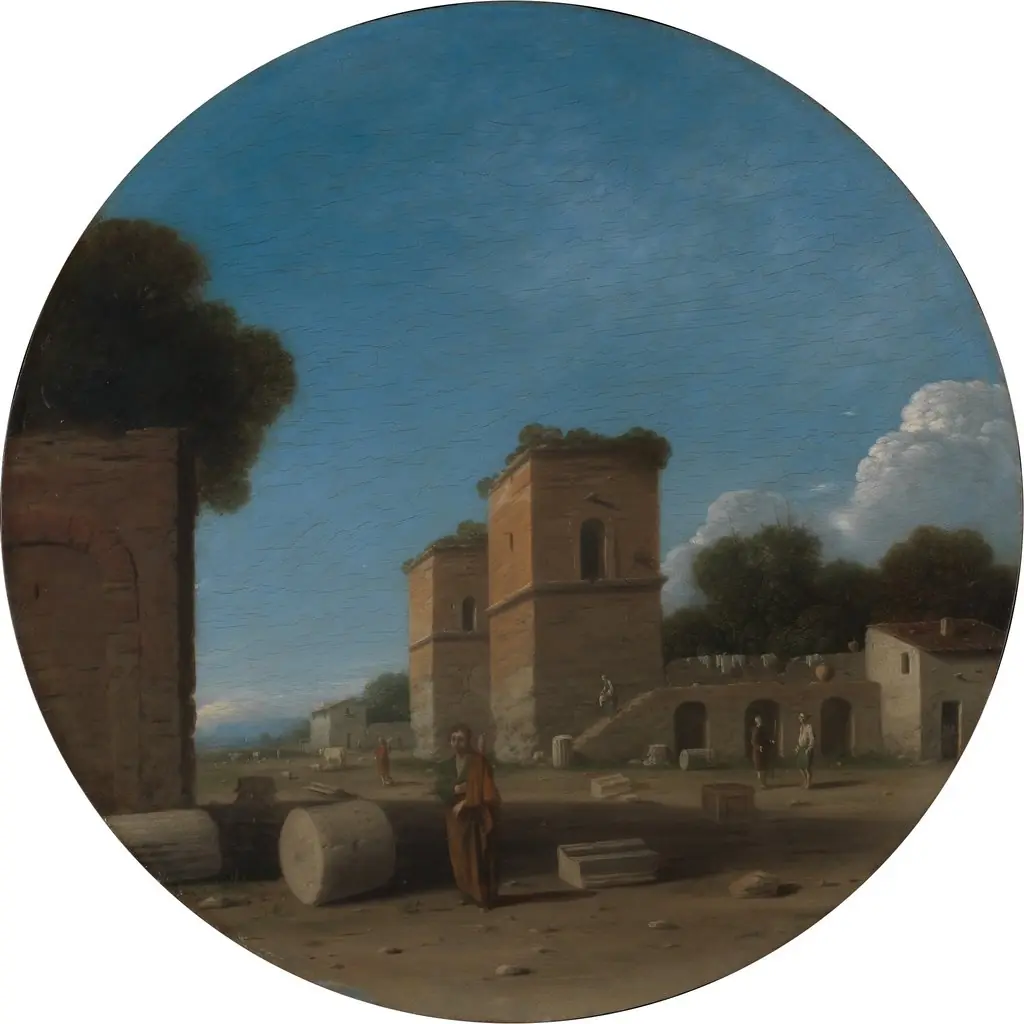 A Roman Landscape with Figures