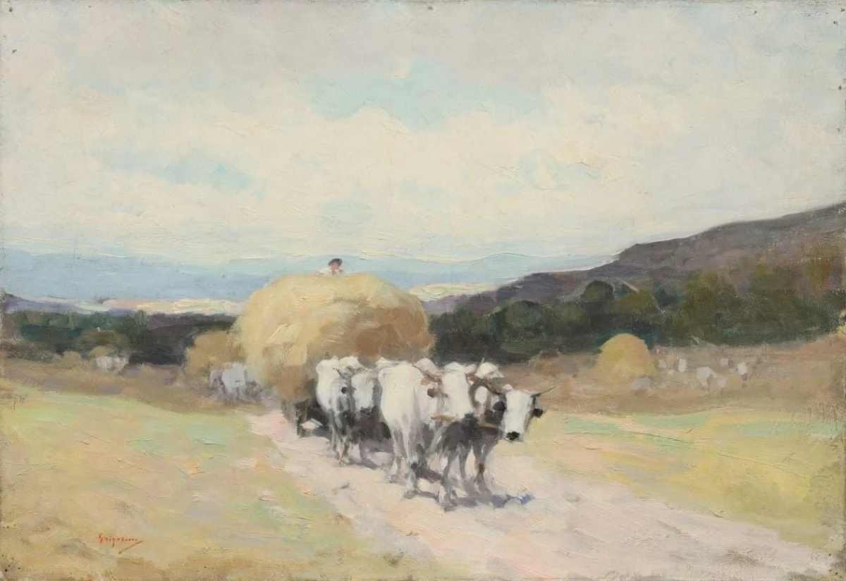 Car cu boi, by Nicolae Grigorescu, 1887