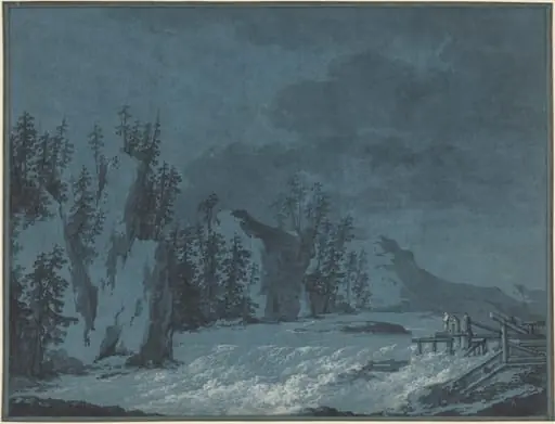 River Rapids by Wooded Cliffs