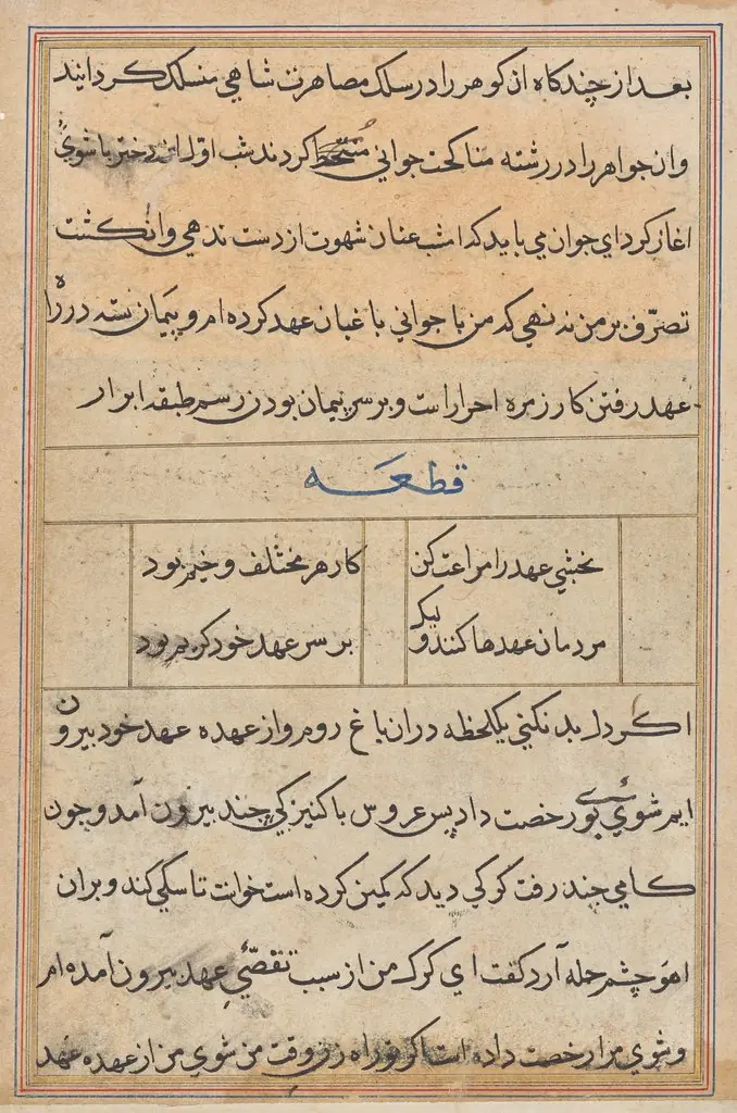Page from Tales of a Parrot (Tuti-nama): text page