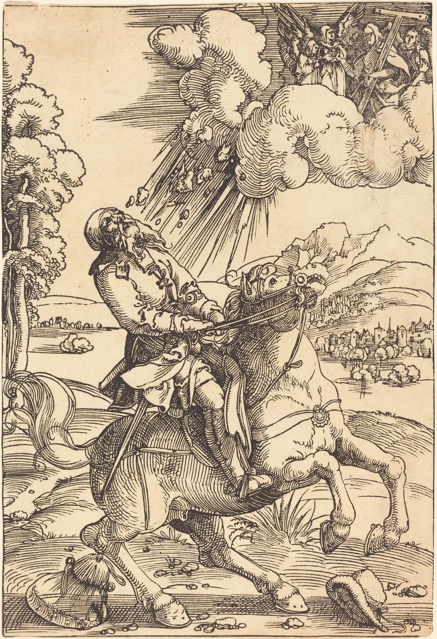 The Conversion of Saint Paul, by Hans Baldung Grien, ink, 1508