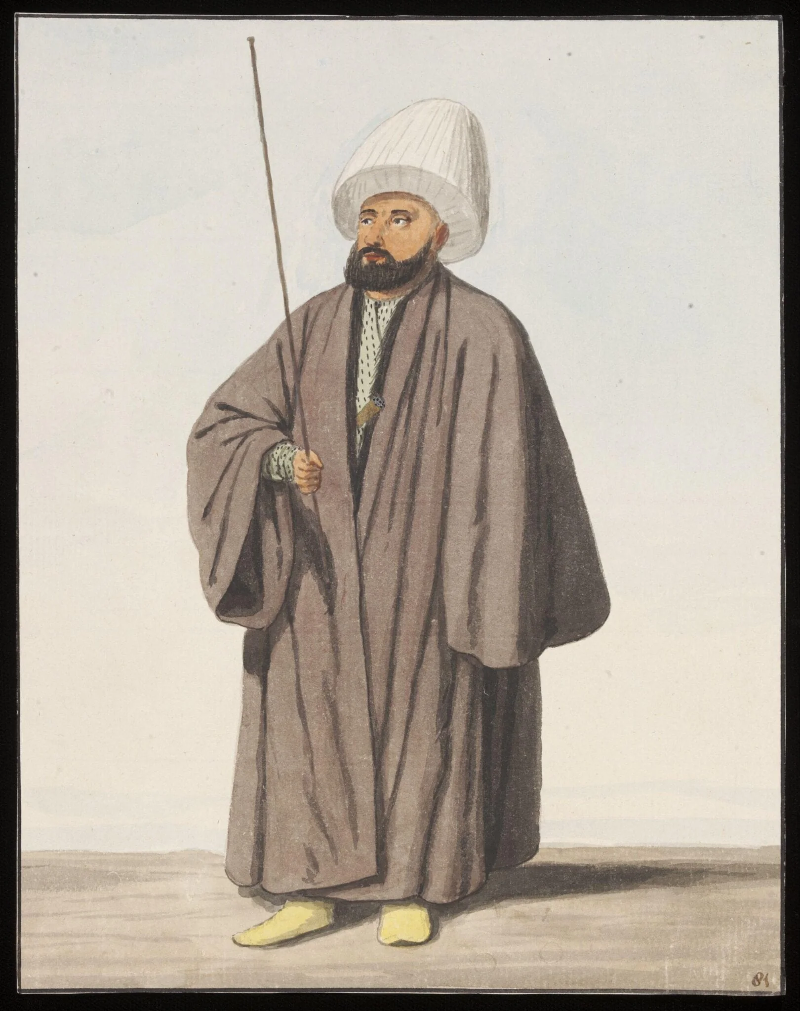 Nöbetçi, or orderly officer, by Anonymous Greek artist, watercolor, 1809