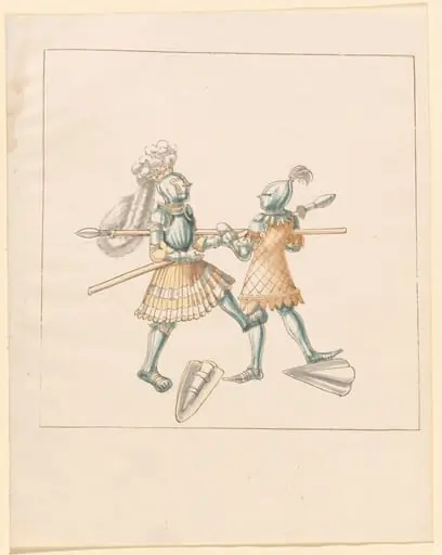 Foot Combat with Spears and Tartsche Shields