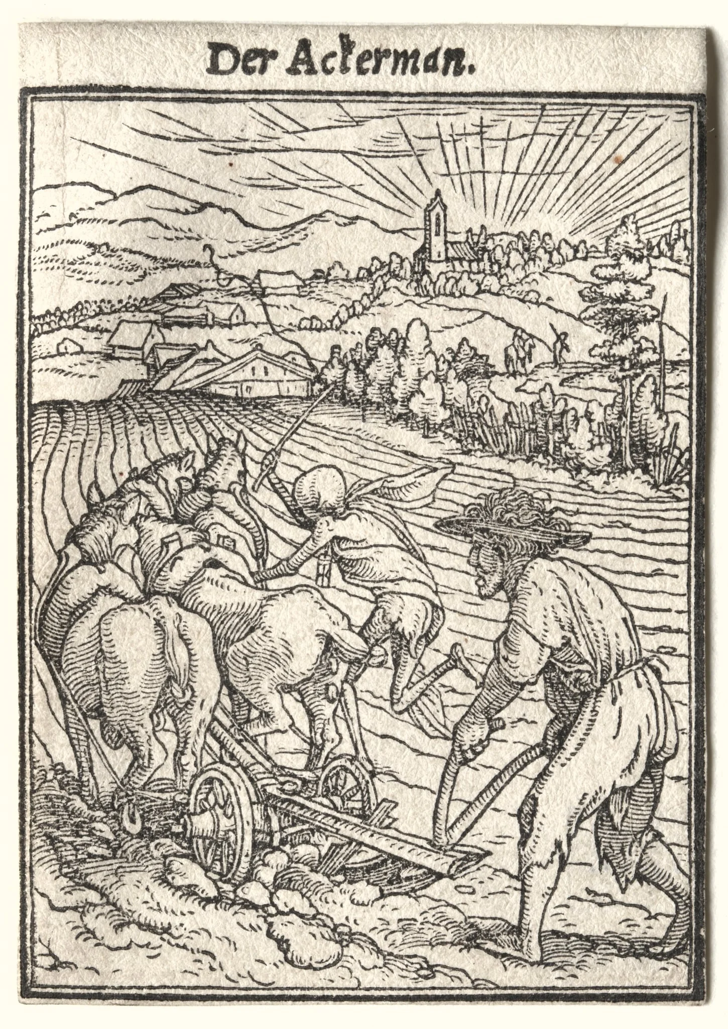 Dance of Death:  The Ploughman, by Hans Holbein the Younger, 1526