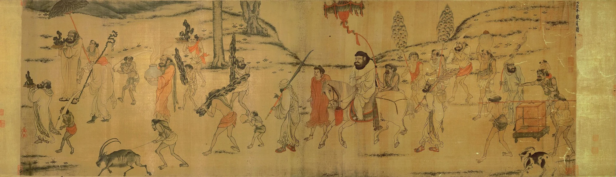 Foreign Envoy with Tribute Bearers, by Yan Liben, unspecified, 646