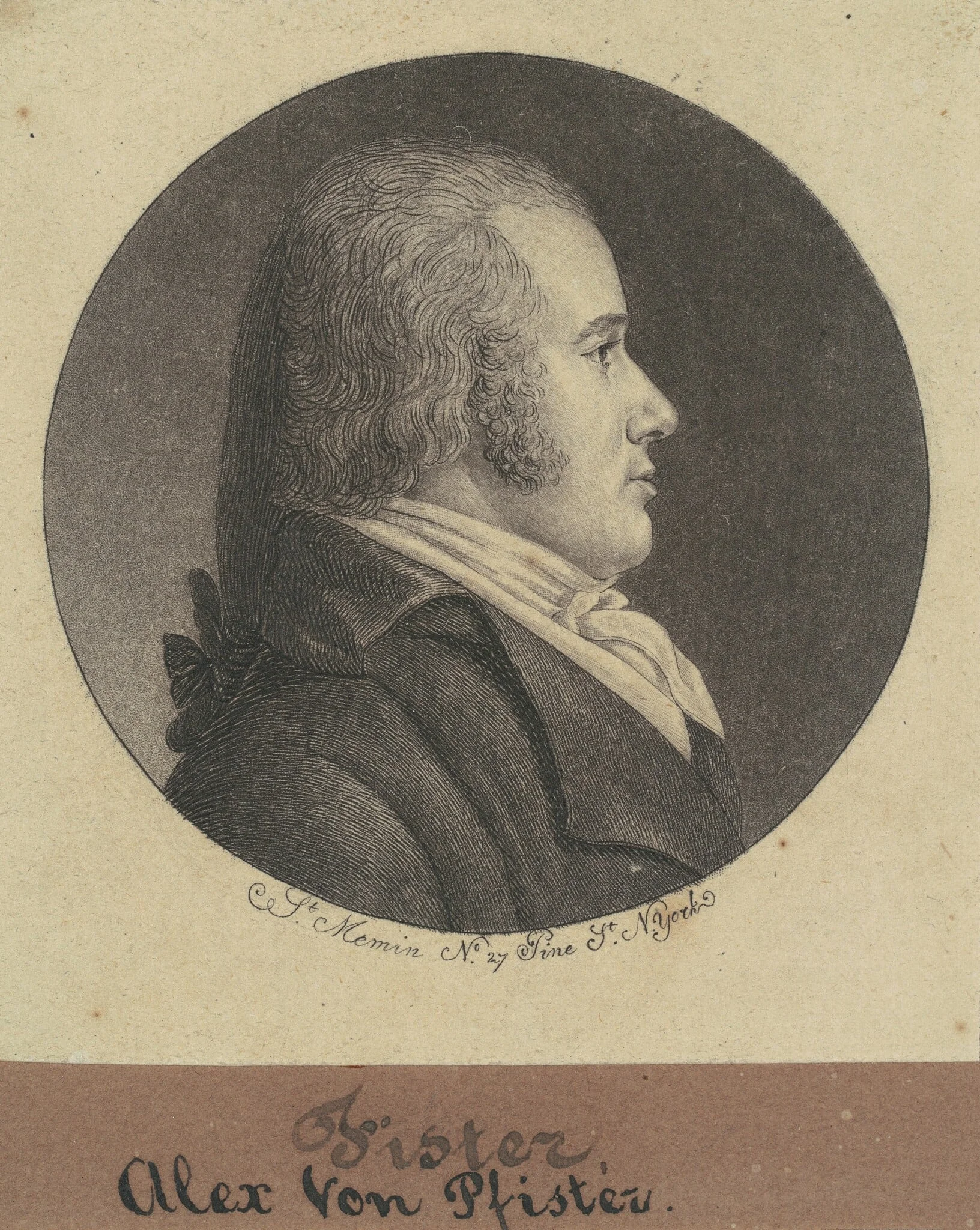 Alexander von Pfister, by Charles Balthazar Julien Févret de Saint-Mémin, ink, 1796