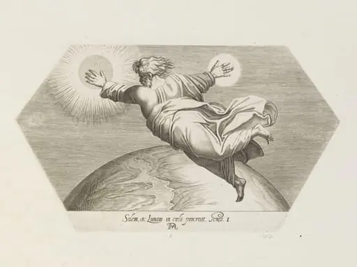 God creating the Sun and the Moon