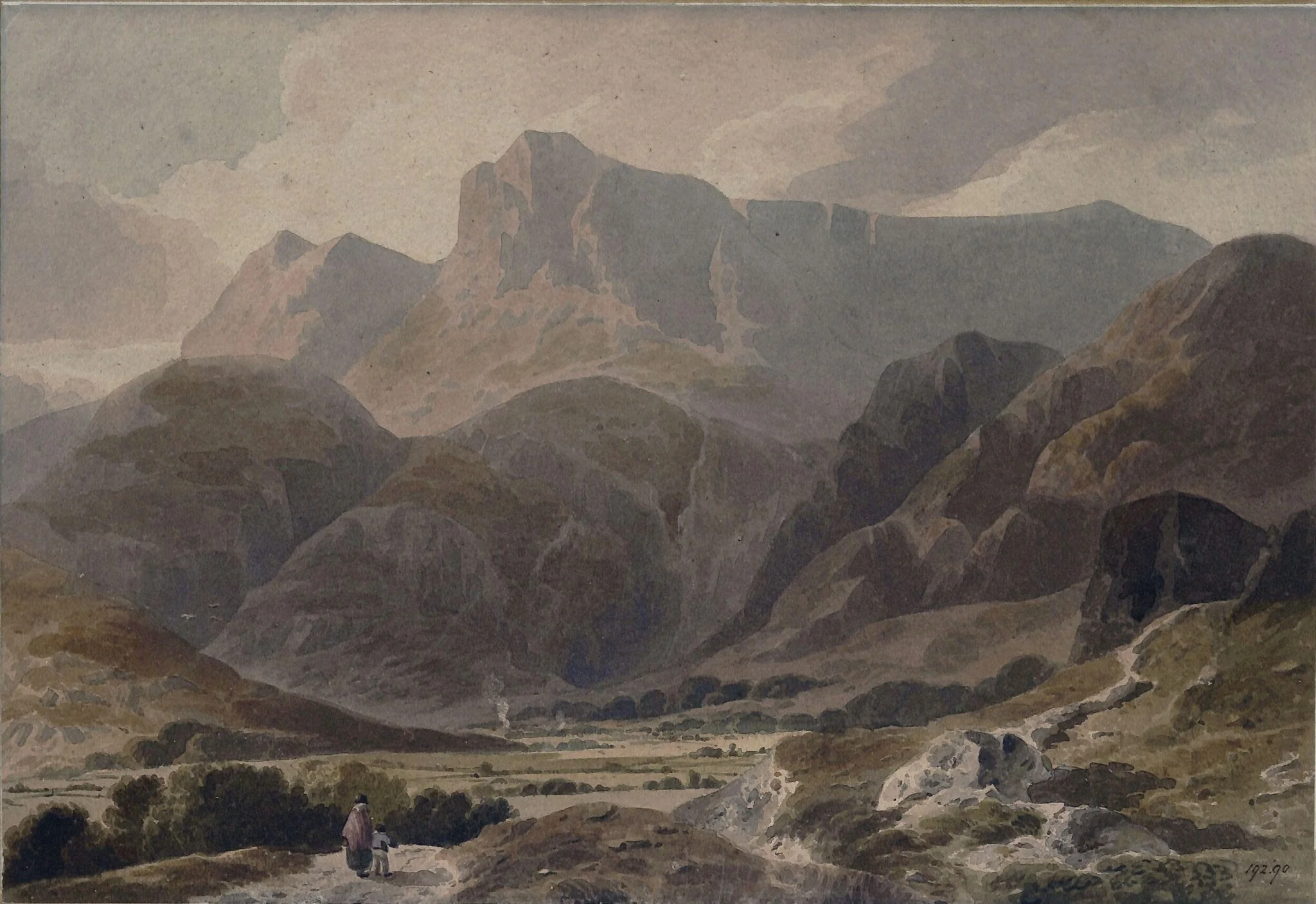 Langdale Pikes in Cumbria, by George Fennel Robson, watercolor, 1805