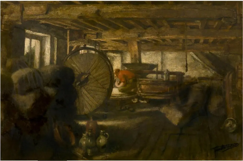 The interior of a windmill