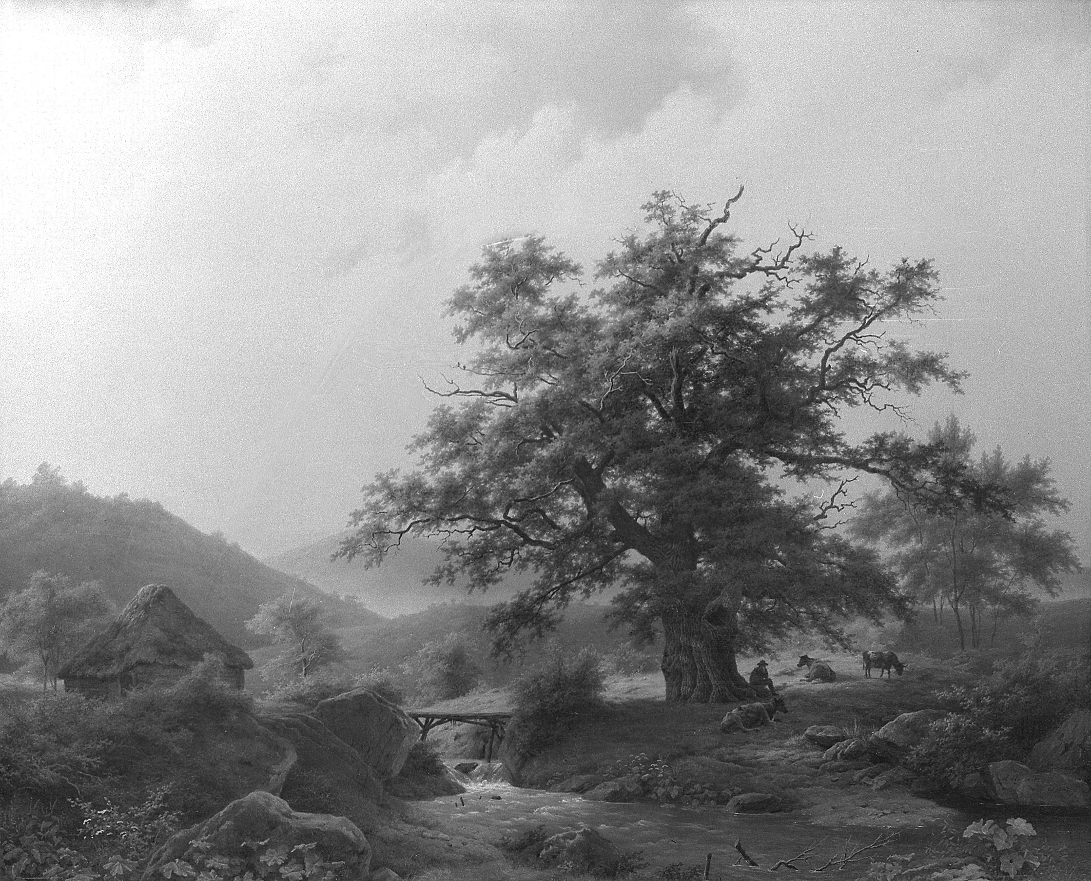 Mountainous Landscape, by Louwrens Hanedoes, oil, 1847