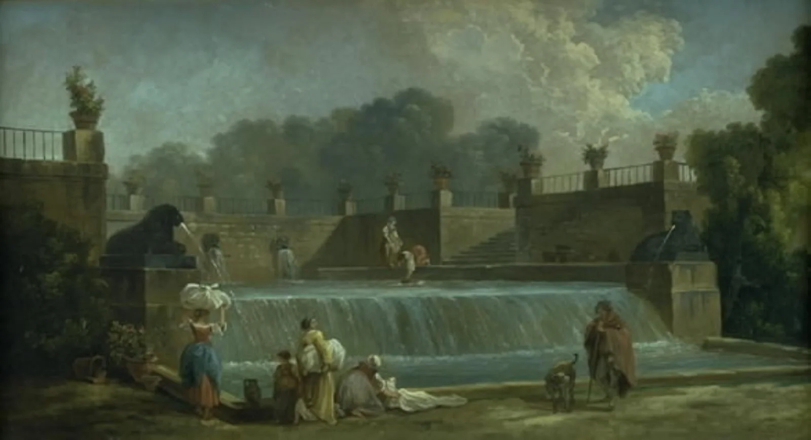 A Fountain with Washerwomen, by Unknown, 1778