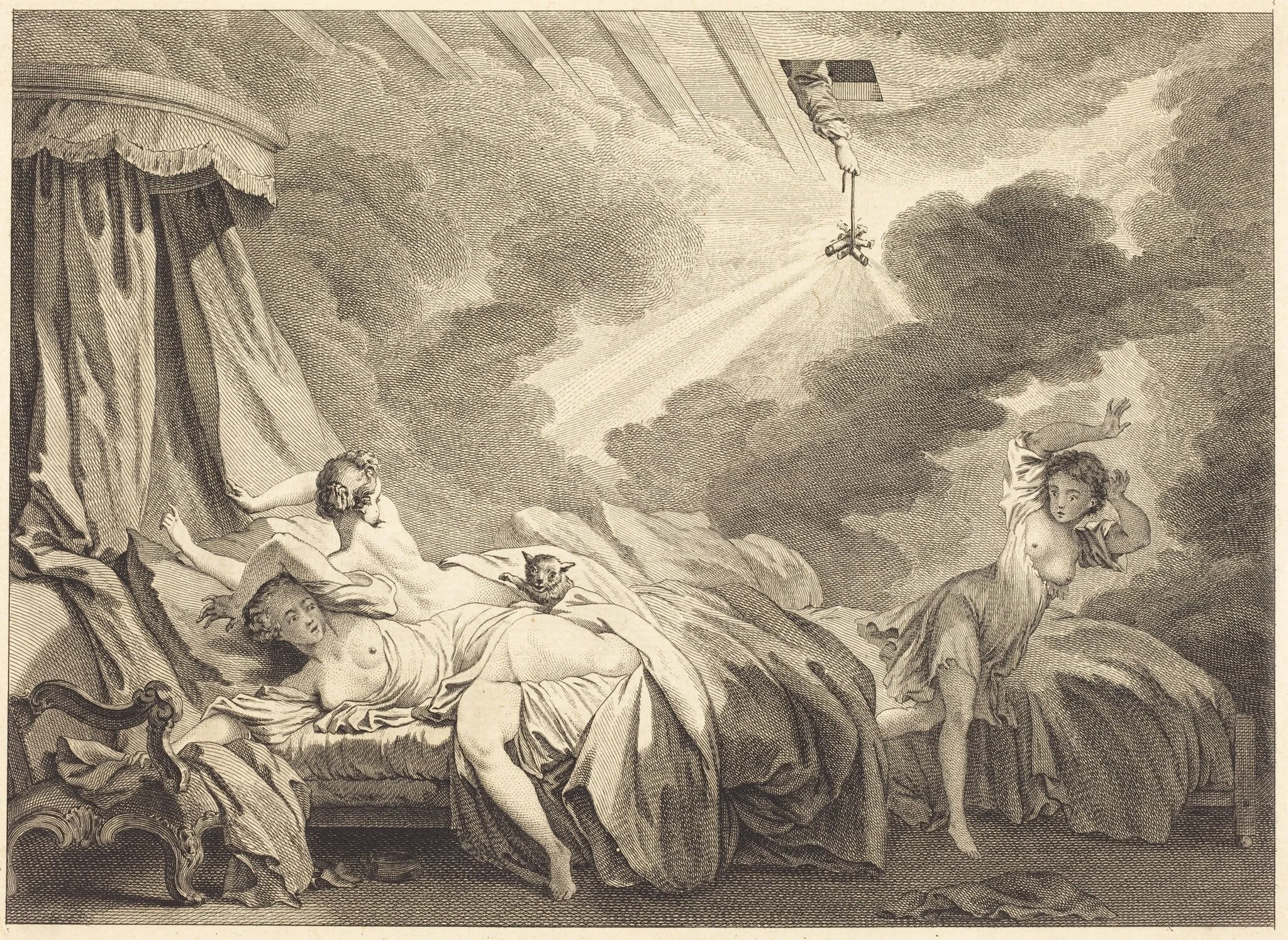 The Fireworks, by Pierre-Laurent Auvray, ink, 1776