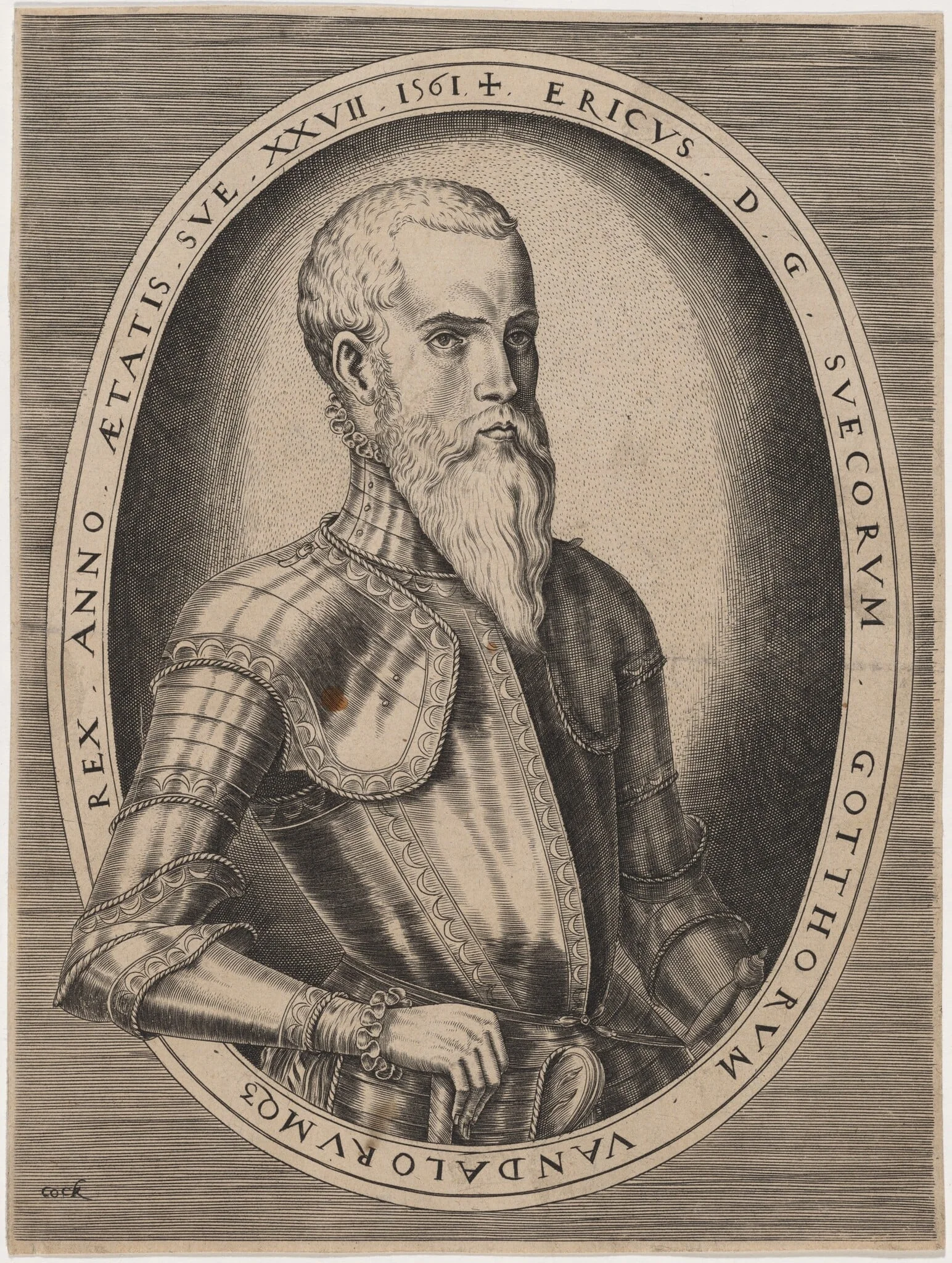 Eric XIV, King of Sweden, by Frans Huys, ink, 1561
