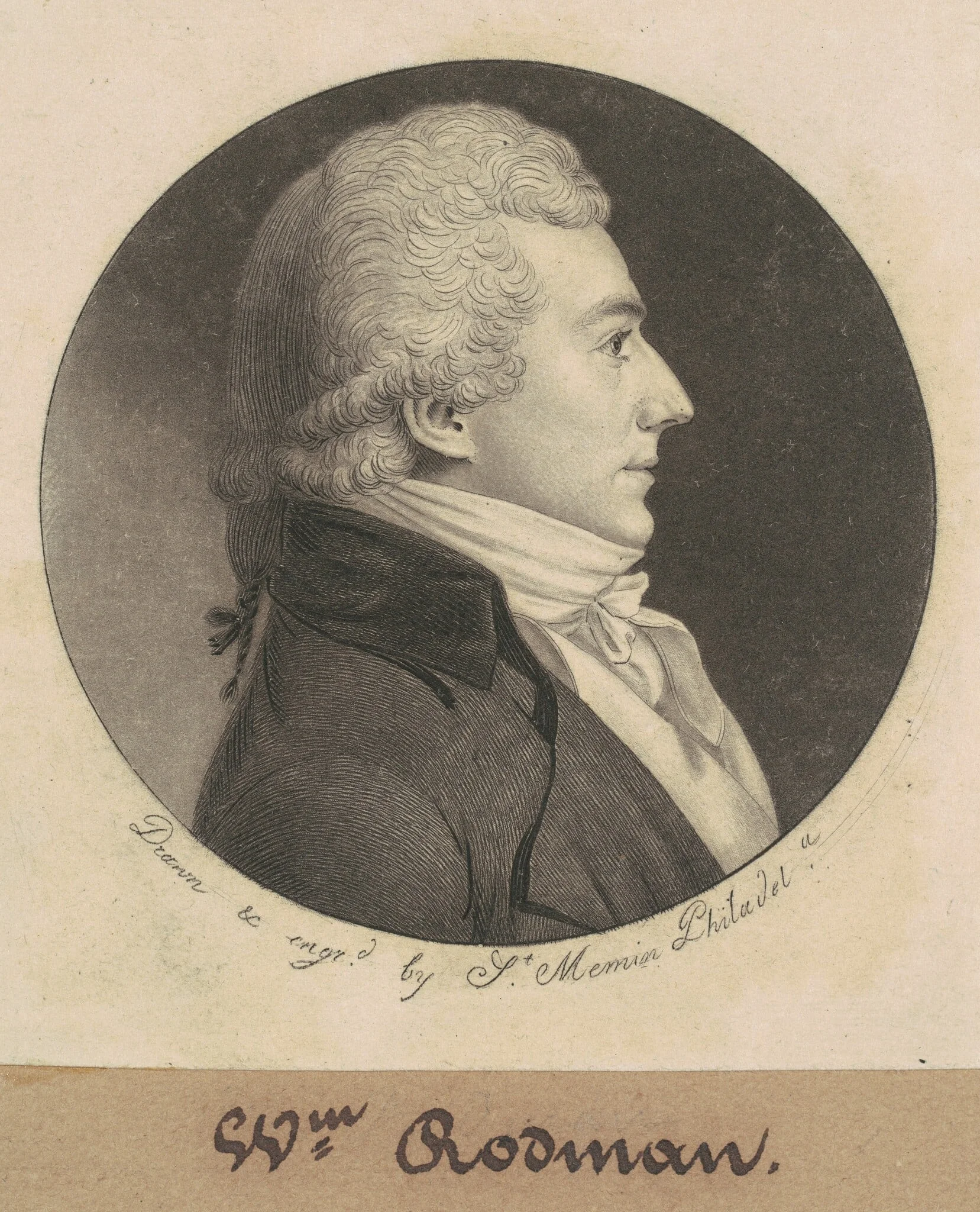 John Rodman, by Charles Balthazar Julien Févret de Saint-Mémin, ink, 1800