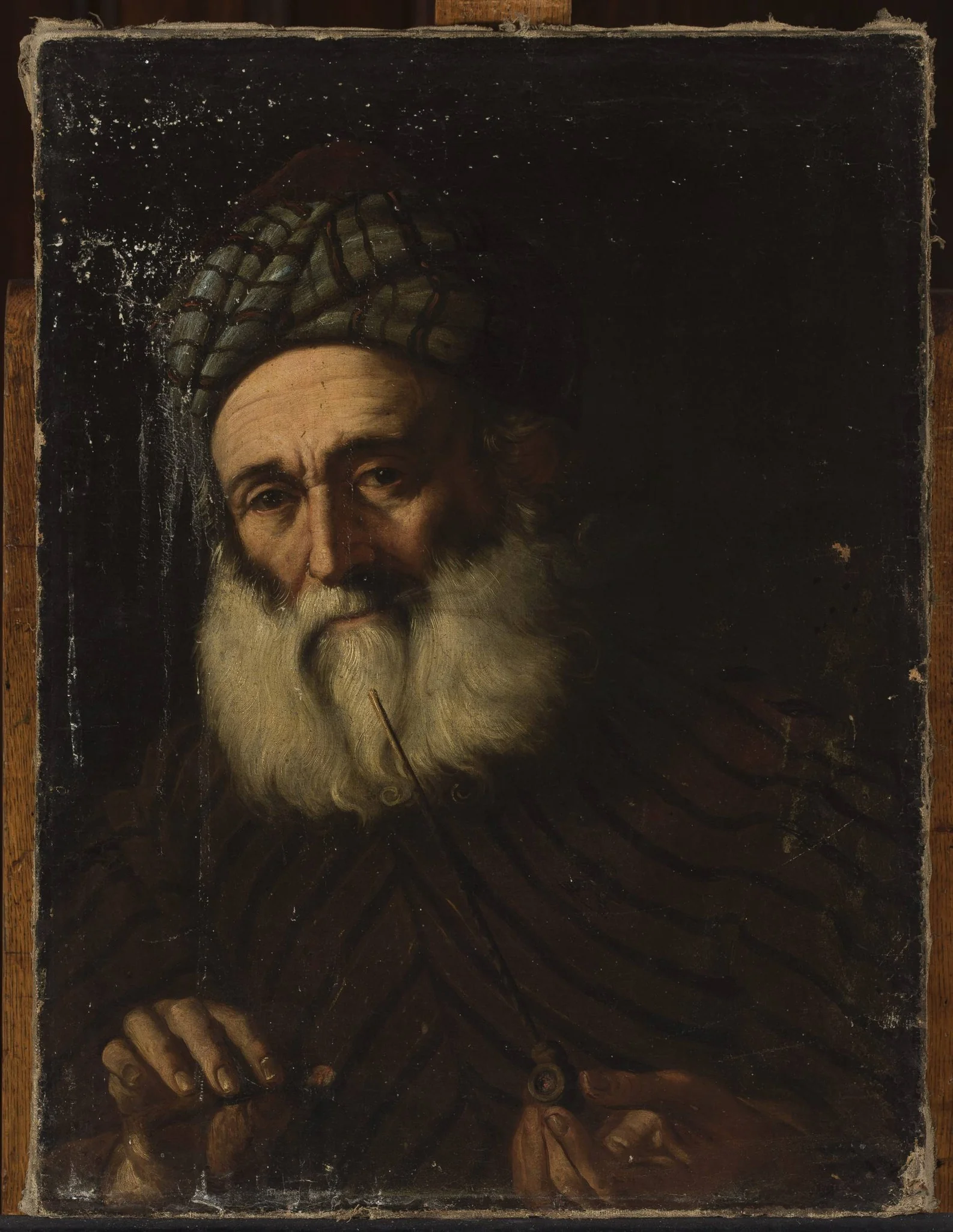 Study of a man smoking a pipe
