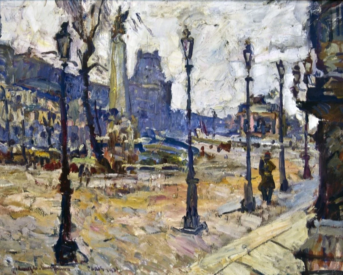 Piață din Paris, by Rudolf Schweitzer-Cumpăna, 1931