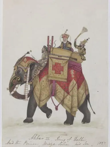 Akbar II on an elephant