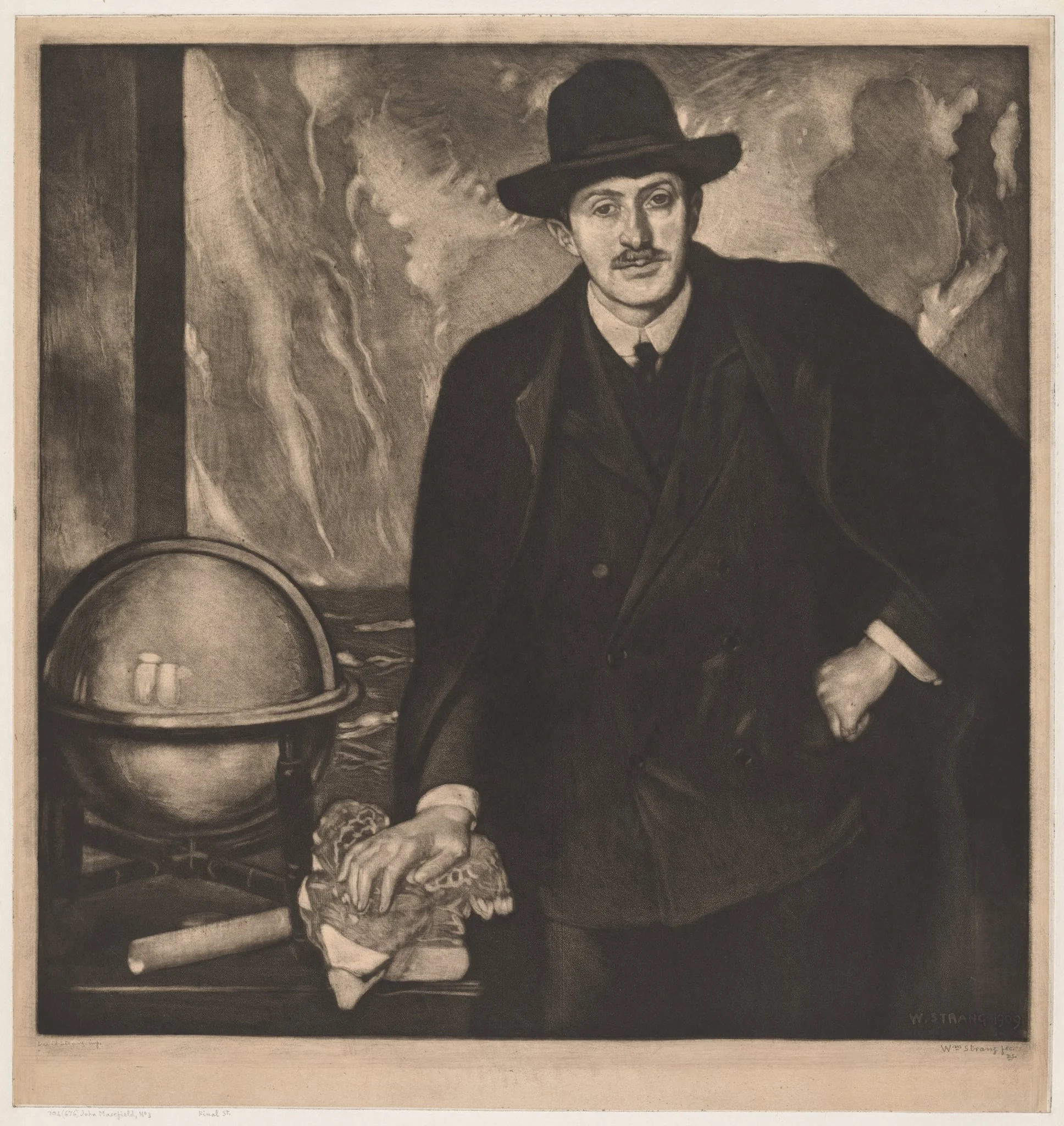 John Masefield, by William Strang, 1904