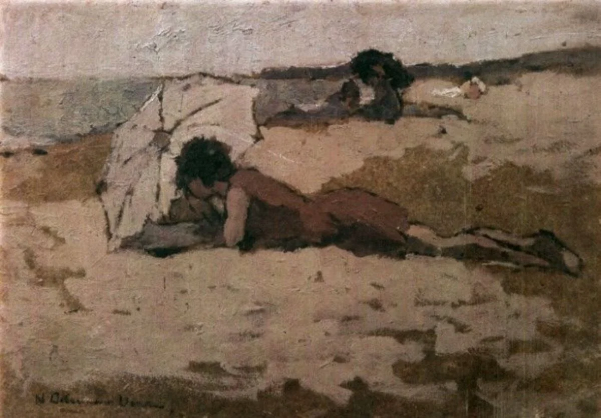 Femeie pe plajă, by Dona Niculina Delavrancea, unspecified