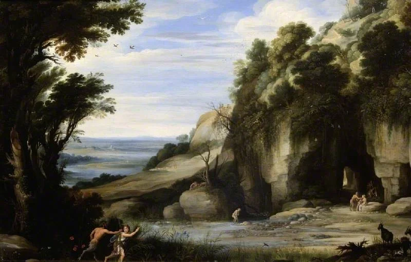 Landscape with Pan and Syrinx, after Paul Bril