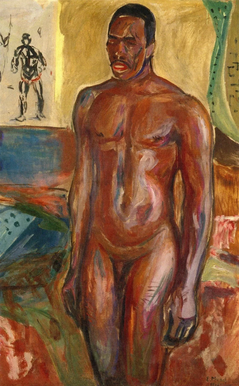 Standing Naked African, by Edvard Munch, oil, 1916
