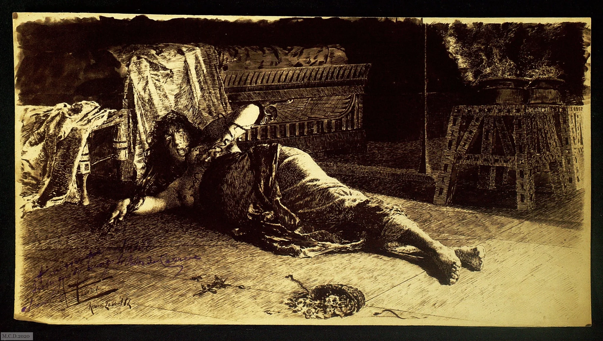 [Retrato de mujer al pie de su lecho], by Unknown, 1884