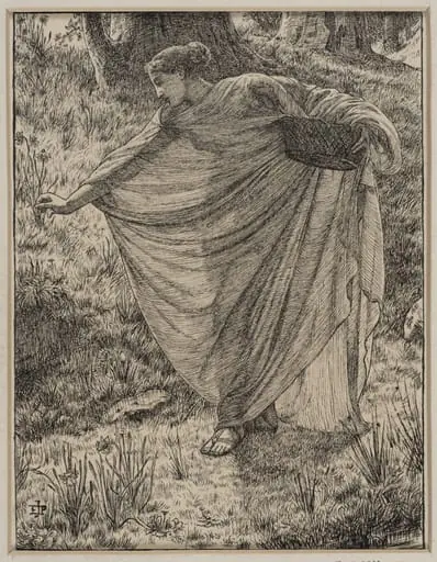 Original drawing for an illustration to "Persephone," in "Poems by Jean Ingelow"