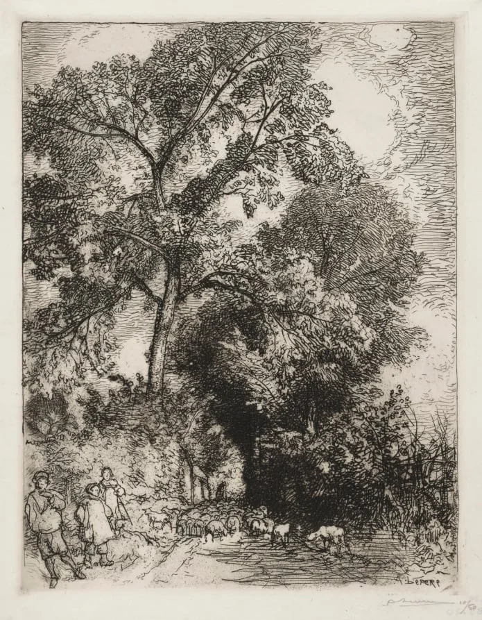 Le Retour du Troupeau, Crèvecoeur, by Auguste Lepère, 1913